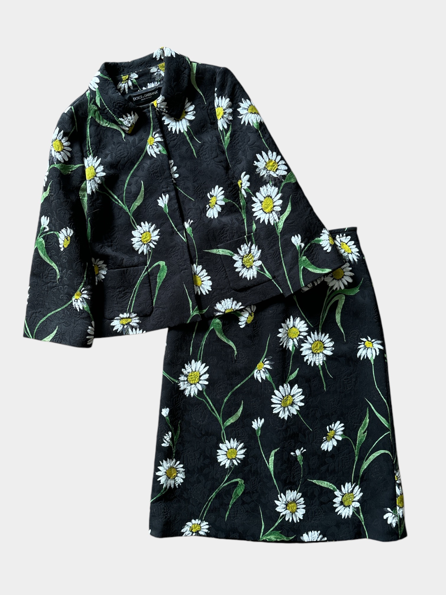 Dolce-&-Gabbana-Daisy-Print-Skirt-Jacket-Set