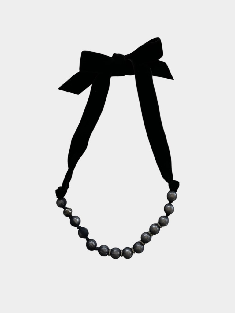 Lanvin Pearl Velvet Ribbon Necklace - Repertoire