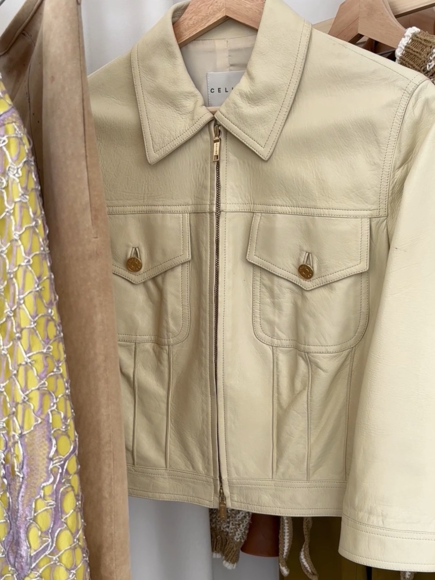 Celine-Butter-Yellow-Leather-Jacket