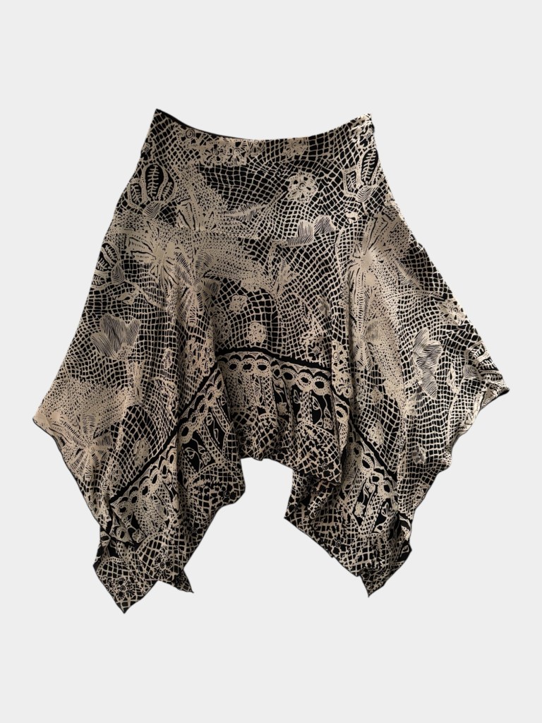 Anna Sui Asymmetric Silk Skirt (S) - Solgt