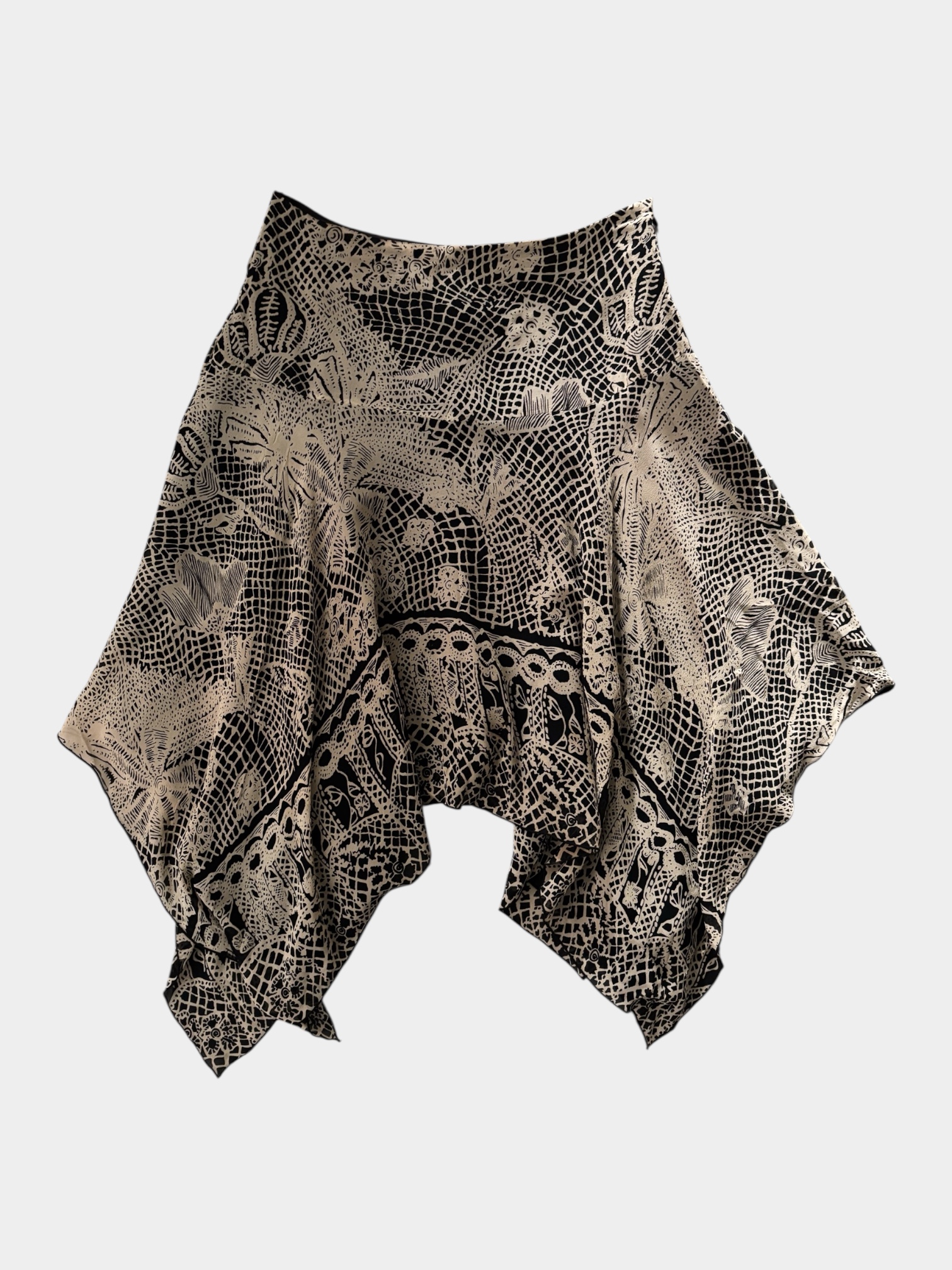 Anna Sui Asymmetric Silk Skirt (S)